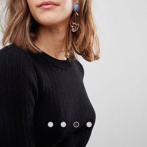 ribbed crew neck sweater